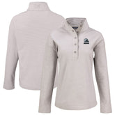Cleveland Browns Cutter & Buck Women's Hunts Point Eco Textured Fleece Recycled Quarter-Snap Pullover - Gray - NFL