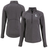 Cleveland Browns Cutter & Buck Women's Peshastin Eco Fleece Recycled Half-Zip Pullover Top - Heather Black - NFL