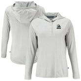Cleveland Browns Cutter & Buck Women's Coastline Epic Comfort Eco Recycled Quarter-Snap Long Sleeve Hoodie T-Shirt - Gray - NFL