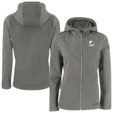 Cleveland Browns Cutter & Buck Women's Evoke Eco Softshell Recycled Full-Zip Hoodie Jacket - Gray - NFL