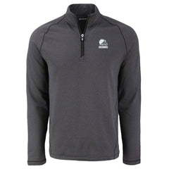 Cleveland Browns Cutter & Buck Peshastin Eco Fleece Recycled Half-Zip Pullover - Heather Black - NFL