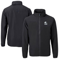 Cleveland Browns Cutter & Buck Charter Eco Recycled Full-Zip Hoodie Jacket - Black - NFL