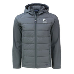 Cleveland Browns Cutter & Buck Evoke Hybrid Eco Softshell Recycled Full-Zip Hooded Jacket - Gray - NFL