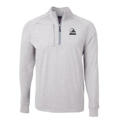 Cleveland Browns Cutter & Buck Big & Tall Adapt Eco Knit Quarter-Zip Top - Heather Gray - NFL