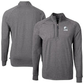 Cleveland Browns Cutter & Buck Big & Tall Adapt Eco Knit Quarter-Zip Top - Heather Black - NFL