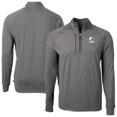 Cleveland Browns Cutter & Buck Big & Tall Adapt Eco Knit Quarter-Zip Top - Heather Black - NFL