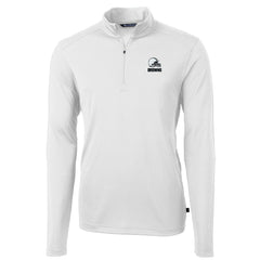 Cleveland Browns Cutter & Buck Big & Tall Virtue Eco Pique Recycled Quarter-Zip Pullover Top - White - NFL