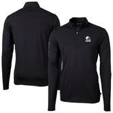 Cleveland Browns Cutter & Buck Big & Tall Virtue Eco Pique Recycled Quarter-Zip Pullover Top - Black - NFL