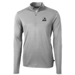 Cleveland Browns Cutter & Buck Big & Tall Virtue Eco Pique Recycled Quarter-Zip Pullover Top - Gray - NFL