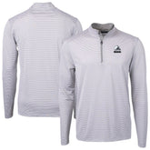 Cleveland Browns Cutter & Buck Big & Tall Virtue Eco Pique Micro Stripe Recycled Quarter-Zip Pullover Top - Gray - NFL