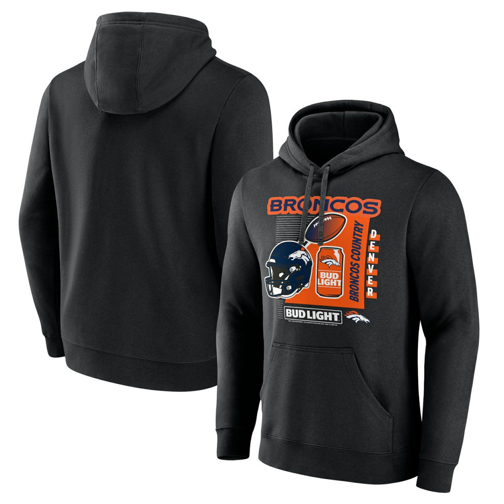 Denver Broncos Bud Light Pullover Hoodie - Black - NFL