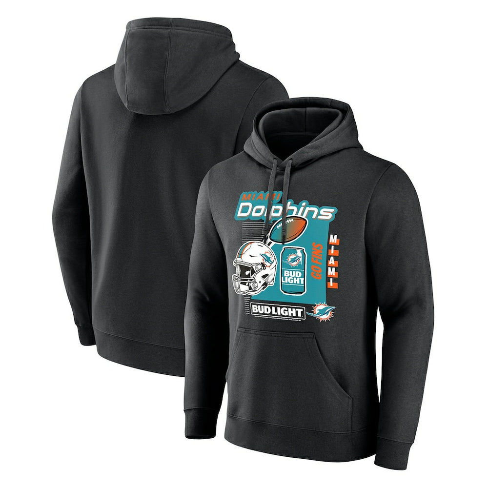Miami Dolphins Bud Light Pullover Hoodie - Black - NFL
