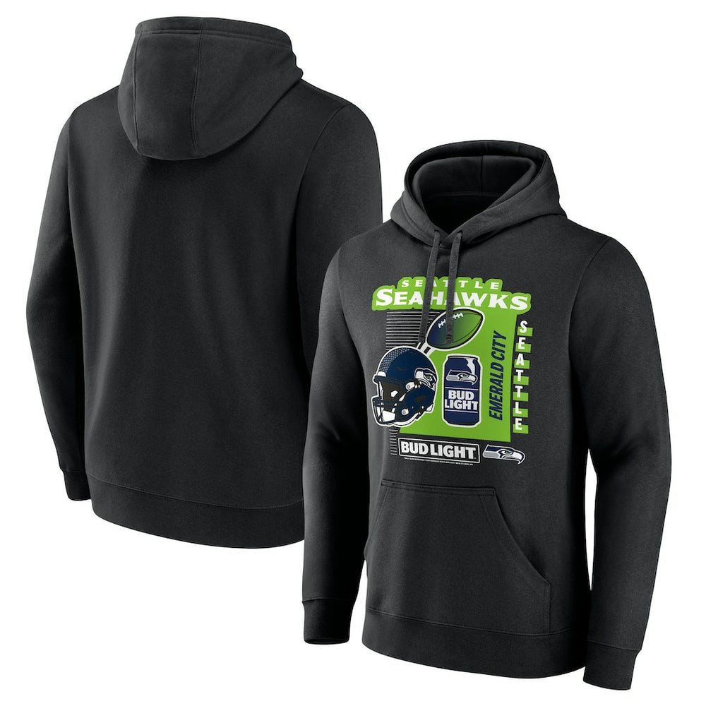 Seattle Seahawks Bud Light Pullover Hoodie - Black - NFL