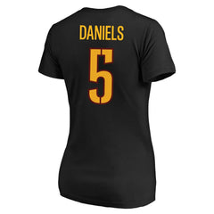 Jayden Daniels Washington Commanders Women's Plus Size Fair Catch Name & Number Scoop Neck T-Shirt - Black - NFL