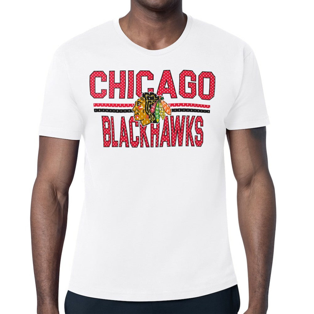 Chicago Blackhawks Starter Mesh Look Team Name T-Shirt - White | NHL near me