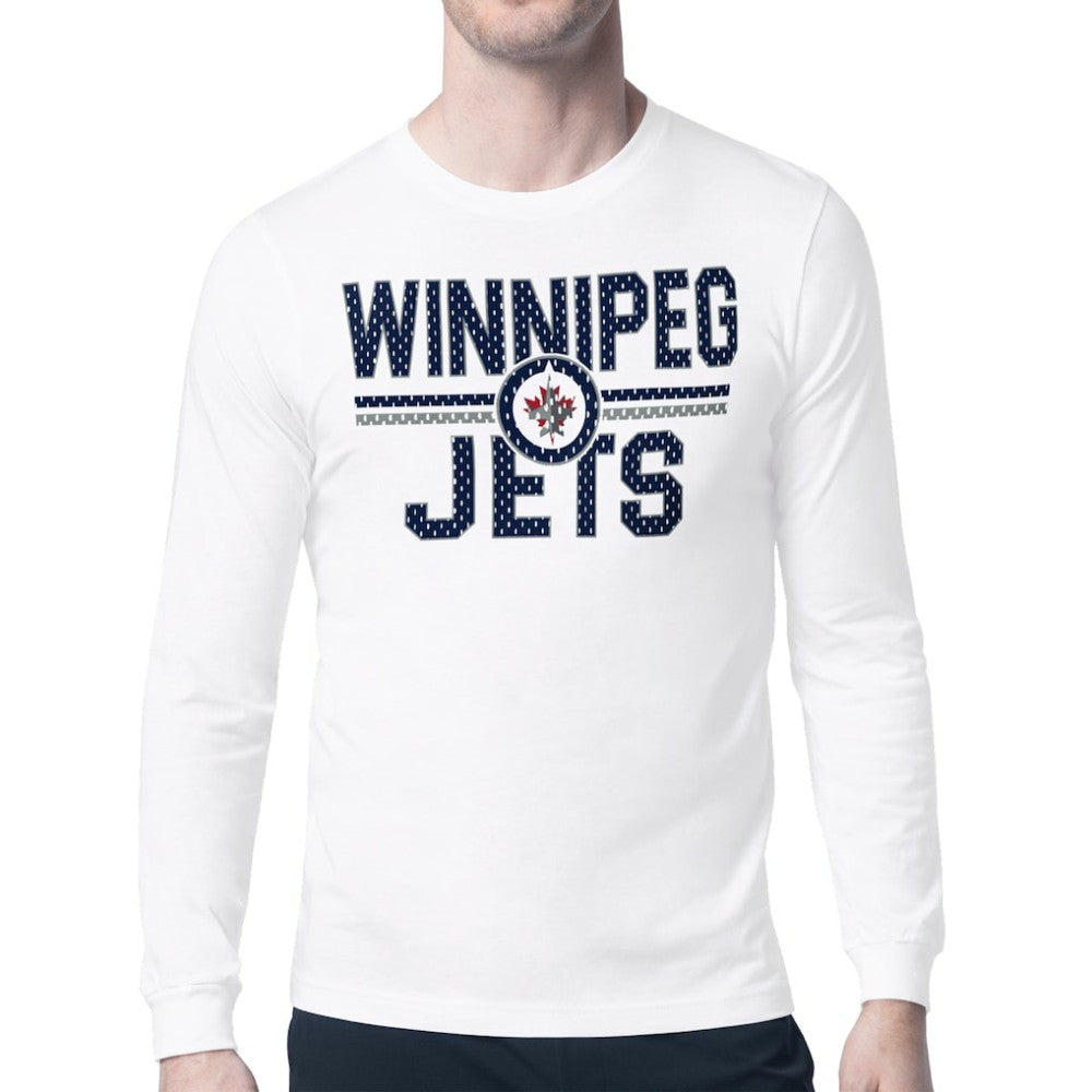 Winnipeg Jets Starter Mesh Look Team Name Long Sleeve T-Shirt - White | NHL Lifestyle