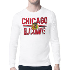 Chicago Blackhawks Starter Mesh Look Team Name Long Sleeve T-Shirt - White | NHL discount