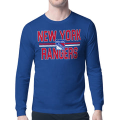 New York Rangers Starter Mesh Look Team Name Long Sleeve T-Shirt - Blue | NHL on sale