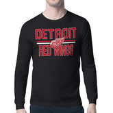 Detroit Red Wings Starter Mesh Look Team Name Long Sleeve T-Shirt - Black | NHL near me