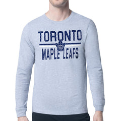 Toronto Maple Leafs Starter Mesh Look Team Name Logo Long Sleeve T-Shirt - Heather Gray | NHL near me