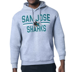San Jose Sharks Starter Mesh Look Team Name Logo Tri-Blend Pullover Hoodie - Heather Gray | NHL discount