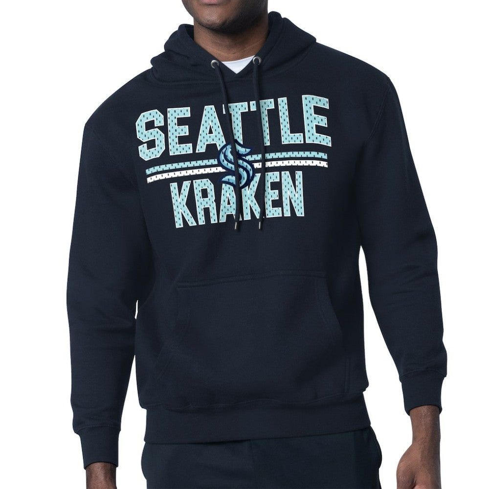 Seattle Kraken Starter Mesh Look Team Name Logo Tri-Blend Pullover Hoodie - Deep Sea Blue | NHL sale