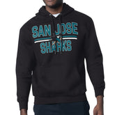 San Jose Sharks Starter Mesh Look Team Name Logo Tri-Blend Pullover Hoodie - Black | NHL Clearance