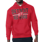 Detroit Red Wings Starter Mesh Look Team Name Logo Tri-Blend Pullover Hoodie - Red | NHL Lifestyle