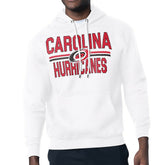 Carolina Hurricanes Starter Mesh Look Team Name Logo Tri-Blend Pullover Hoodie - White | NHL Clearance