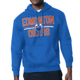 Edmonton Oilers Starter Mesh Look Team Name Logo Tri-Blend Pullover Hoodie - Royal | NHL Lifestyle