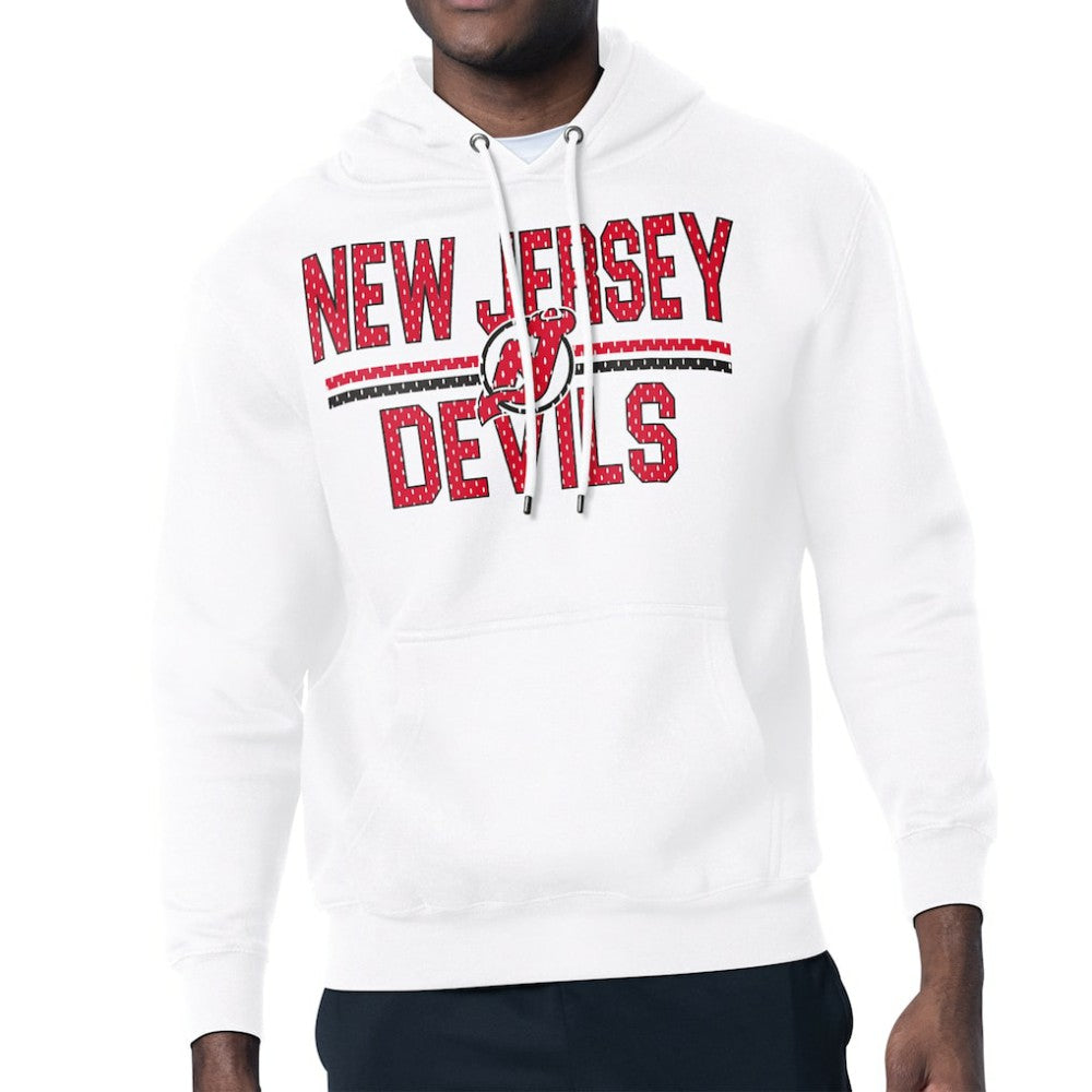 New Jersey Devils Starter Mesh Look Team Name Logo Tri-Blend Pullover Hoodie - White | NHL discount