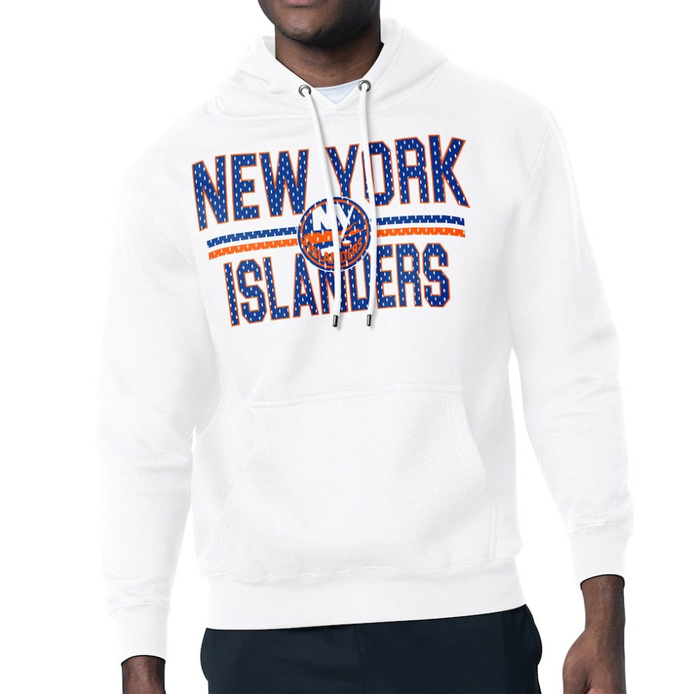 New York Islanders Starter Mesh Look Team Name Logo Tri-Blend Pullover Hoodie - White | NHL near me