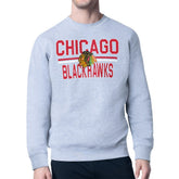 Chicago Blackhawks Starter Mesh Look Team Name Logo Pullover Sweatshirt - Heather Gray | NHL sale
