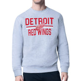 Detroit Red Wings Starter Mesh Look Team Name Logo Pullover Sweatshirt - Heather Gray | NHL discount