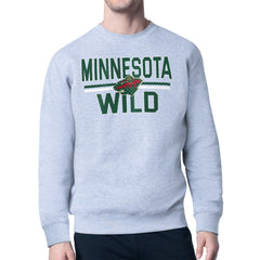 Minnesota Wild Starter Mesh Look Team Name Logo Pullover Sweatshirt - Heather Gray | NHL near me