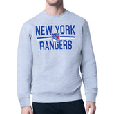 New York Rangers Starter Mesh Look Team Name Logo Pullover Sweatshirt - Heather Gray | NHL online