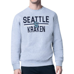 Seattle Kraken Starter Mesh Look Team Name Logo Pullover Sweatshirt - Heather Gray | NHL near me
