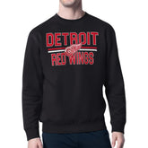 Detroit Red Wings Starter Mesh Look Team Name Logo Pullover Sweatshirt - Black | NHL Lifestyle