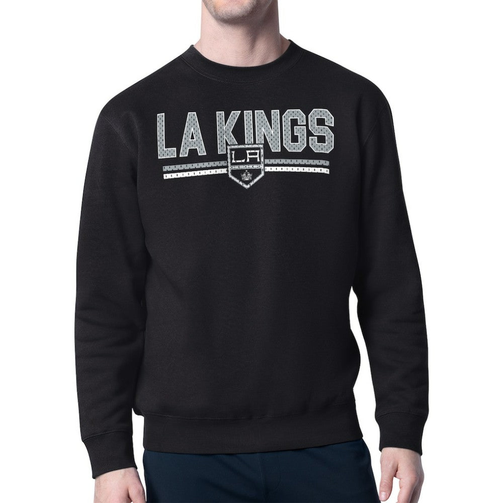 Los Angeles Kings Starter Mesh Look Team Name Logo Pullover Sweatshirt - Black | NHL sale