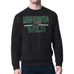 Minnesota Wild Starter Mesh Look Team Name Logo Pullover Sweatshirt - Black | NHL online
