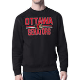Ottawa Senators Starter Mesh Look Team Name Logo Pullover Sweatshirt - Black | NHL Lifestyle