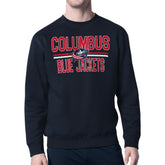 Columbus Blue Jackets Starter Mesh Look Team Name Logo Pullover Sweatshirt - Navy | NHL near me