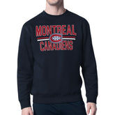 Montreal Canadiens Starter Mesh Look Team Name Logo Pullover Sweatshirt - Navy | NHL Lifestyle