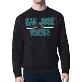 San Jose Sharks Starter Mesh Look Team Name Logo Pullover Sweatshirt - Black | NHL Clearance