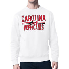 Carolina Hurricanes Starter Mesh Look Team Name Logo Pullover Sweatshirt - White | NHL discount