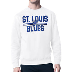 St. Louis Blues Starter Mesh Look Team Name Logo Pullover Sweatshirt - White | NHL online