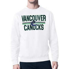 Vancouver Canucks Starter Mesh Look Team Name Logo Pullover Sweatshirt - White | NHL near me