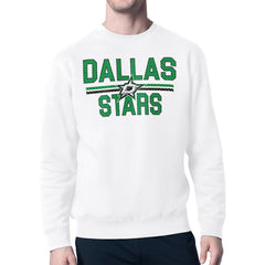 Dallas Stars Starter Mesh Look Team Name Logo Pullover Sweatshirt - White | NHL sale