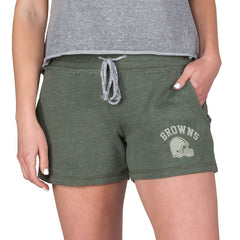 Cleveland Browns Concepts Sport Women's Mainstream French Terry Tri-Blend Shorts - Green - NFL