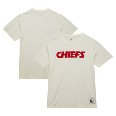 Kansas City Chiefs Vintage Logo Heritage Slub T-Shirt - Cream - Mitchell & Ness